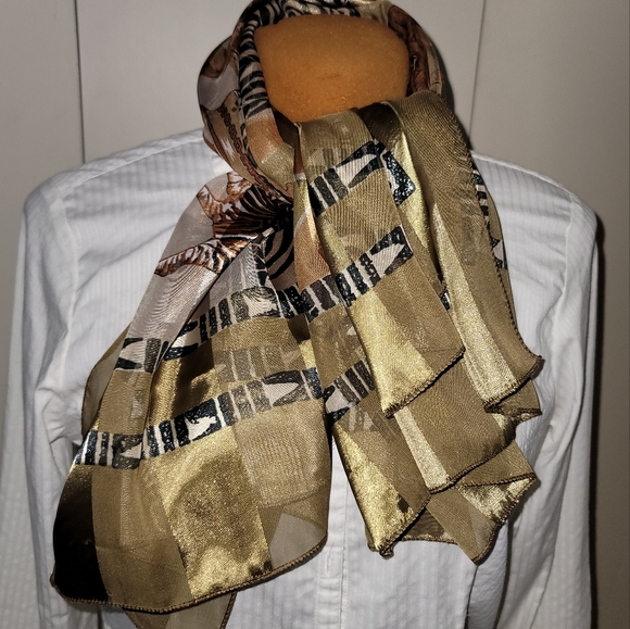 Accessories - Animal motif gold, black scarf